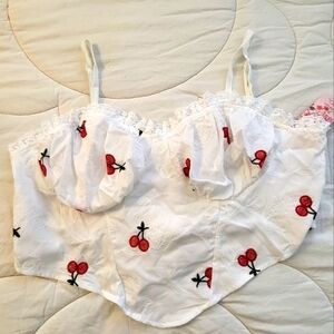 Plus Cherry lace top